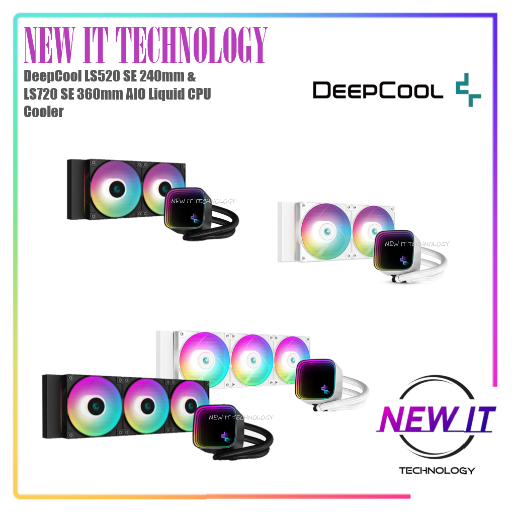 DeepCool LS520 SE 240mm & LS720 SE 360mm RGB Infinity Mirror Cover AIO Liquid Water Cooling PC CPU C