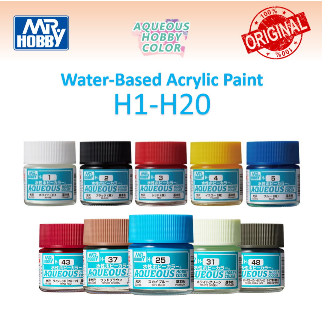 Mr.Hobby Mr Color Aqueous Hobby Color H1-H20 Gundam Color Model Kit Color 10ml