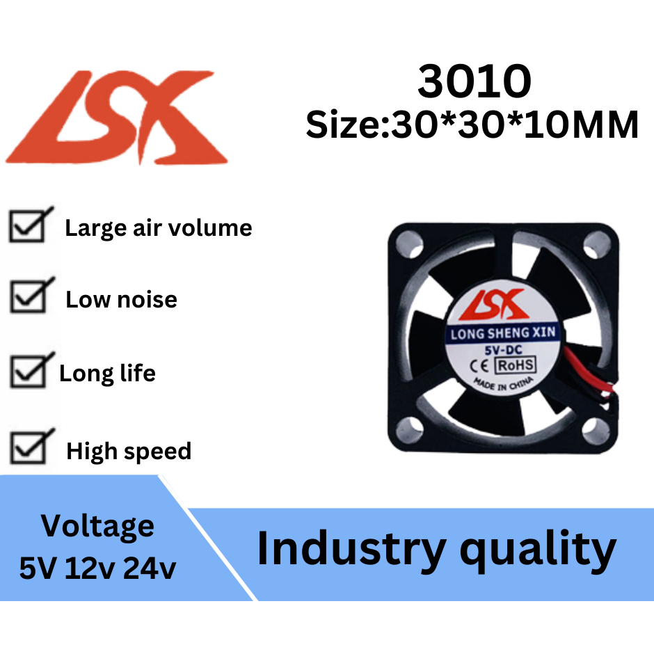 (LSX)พัดลม DC 2Pin เดสก์ท็อป CPU Cooling (โหมด Silence) (3010)(5V)(12V)(24V) (1PCS)