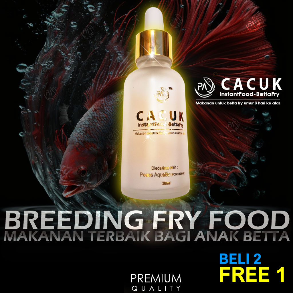 PA Cacuk Instant Food for Fighting Children Betta Fry & Guppy New Hatching Professional Fish Food สา