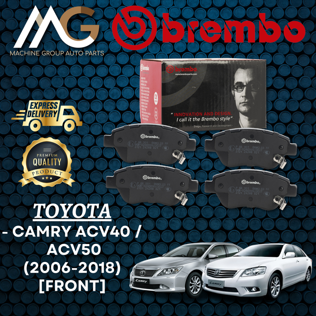 Toyota Camry ACV40 / ACV50 (2006-2018) ผ้าเบรค Brembo หน้า (Depan) 100