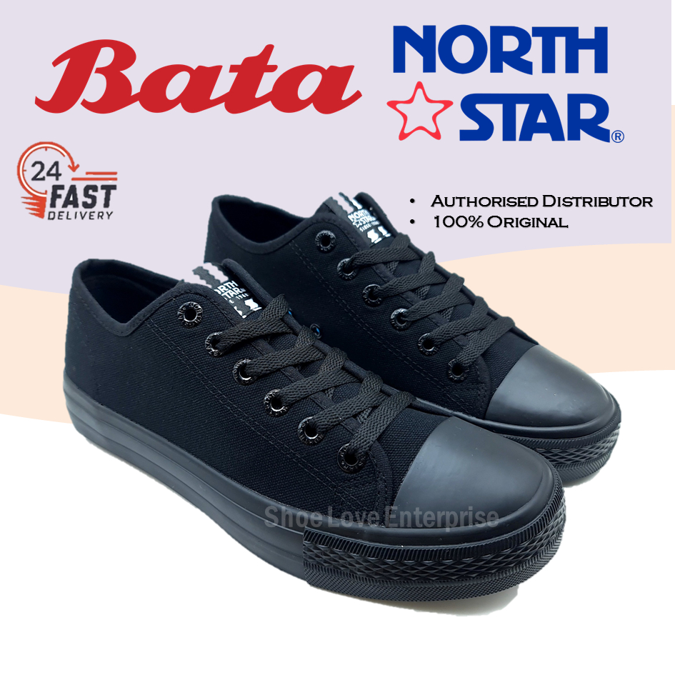 Bata BEST SELLER Kasut Sekolah Hitam Kanvas North Star รองเท้าผ้าใบ รองเท้านักเรียน 5896303 8896503