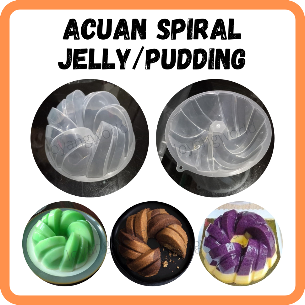 Acuan Plastik Tebal / Acuan Agar-Agar Puding / Acuan Kek Kukus / เกลียว Acuan Bulat