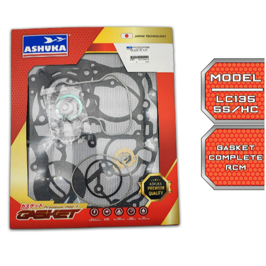 LC135 5S / LC135 HC ASHUKA ENGINE GASKET SET [ COMPLETE SET / OVERHUAL GASKET SET ] 62mm / 63mm / 65