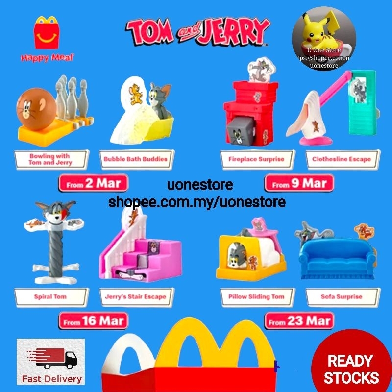 ของเล่น McDonald's McDonalds McD Mekdi Happy Meal Tom And Jerry 2023 สําหรับเด็ก