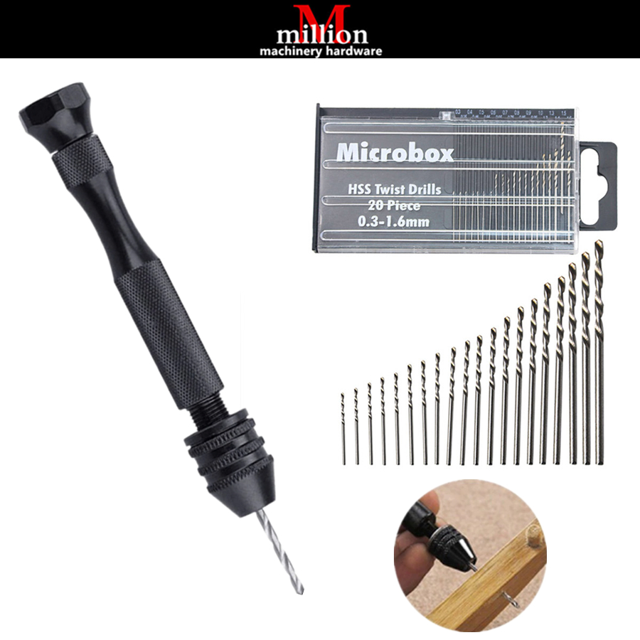 (0.3-1.6 มม.) 20 ชิ้น Mini เจาะ Bits ชุด Micro HSS Twist เจาะ Bits Precision สว่านมือชุดเครื่องมือสําหรับรุ่น Craft Hobby