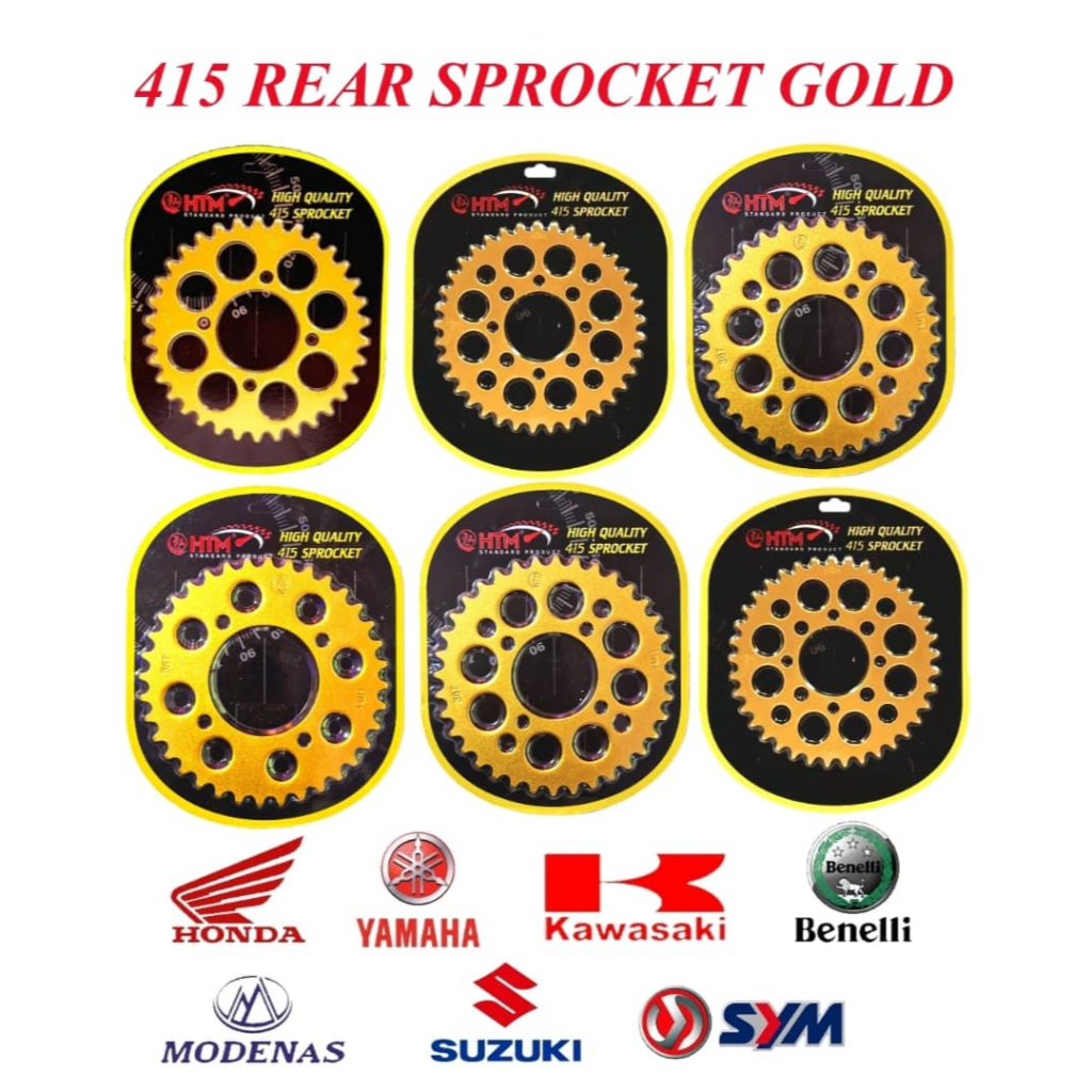415 SRL115 SRL115Z SRL115ZR SRL115 FI LAGENDA YAMAHA REAR SPROCKET RACING HTM GOLD