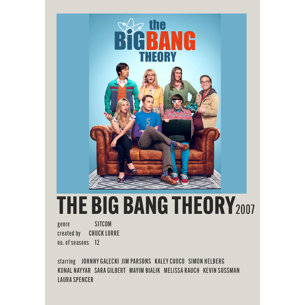 โปสเตอร์ภาพยนตร์ THE BIG BANG THEORY สําหรับช่างตัดผมห้อง/ผนัง