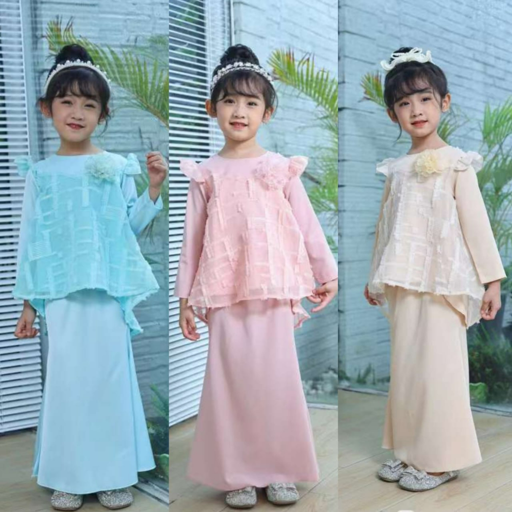 Muslimah Baju Kurung Budak Peplum Kurung Kedah Raya Baju Budak Perempuan 2023