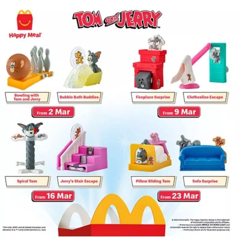 ของเล่น McDonald's McDonalds McD Mekdi Happy Meal Tom And Jerry สําหรับเด็ก