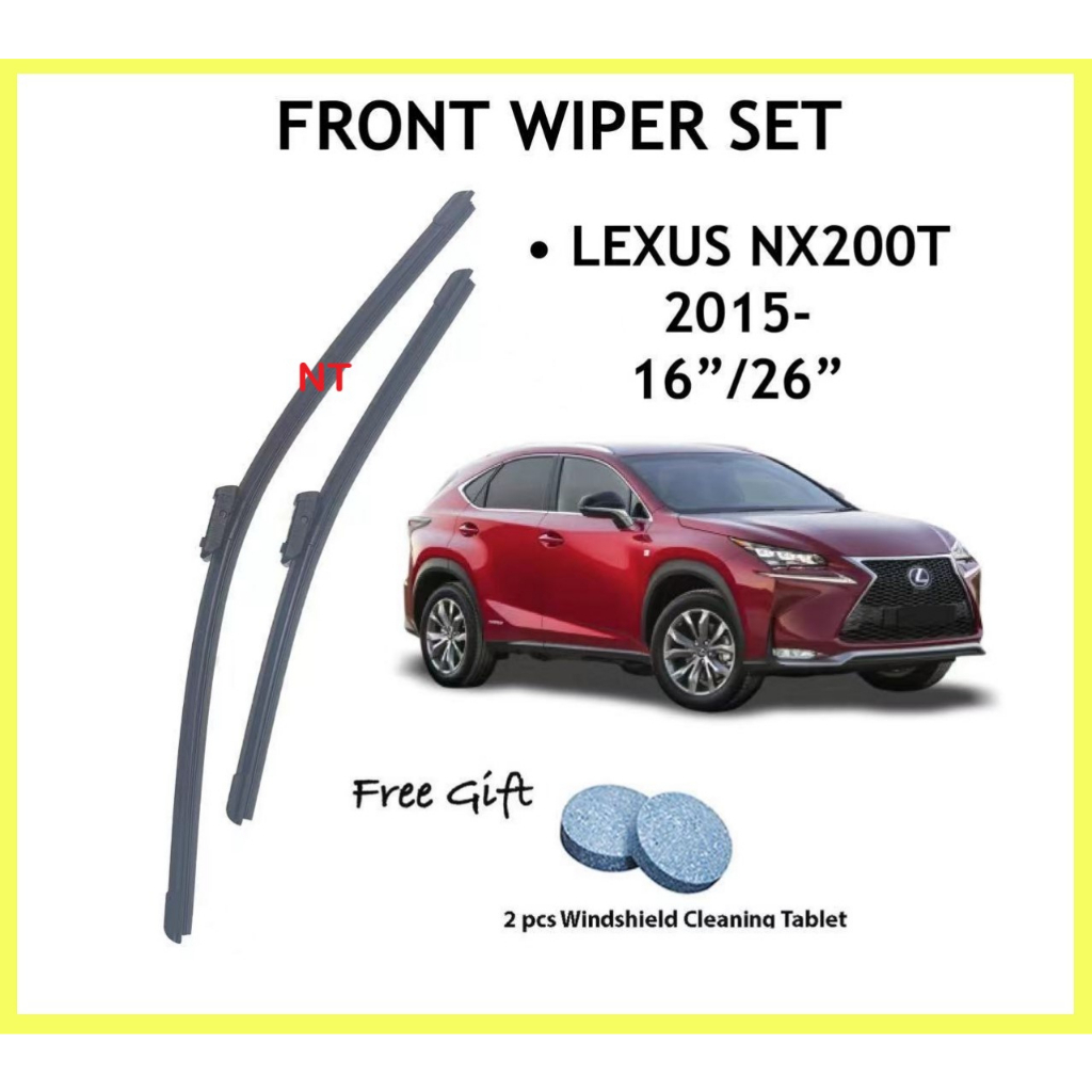 LEXUS NX200T NX200 JAPAN TECHNOLOGY WIPER BLADE SET 16 / 26 ฟรี WINDSHIELD CLEANING 2 เม็ด