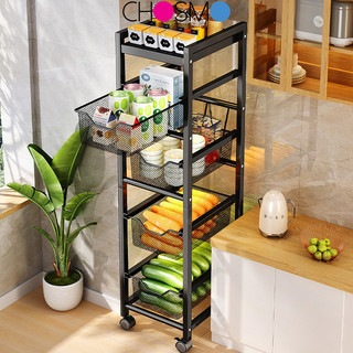 Stainless Steel Kitchen Rack Narrow Space Trolley Storage Racks Office Shelves Rak Dapur