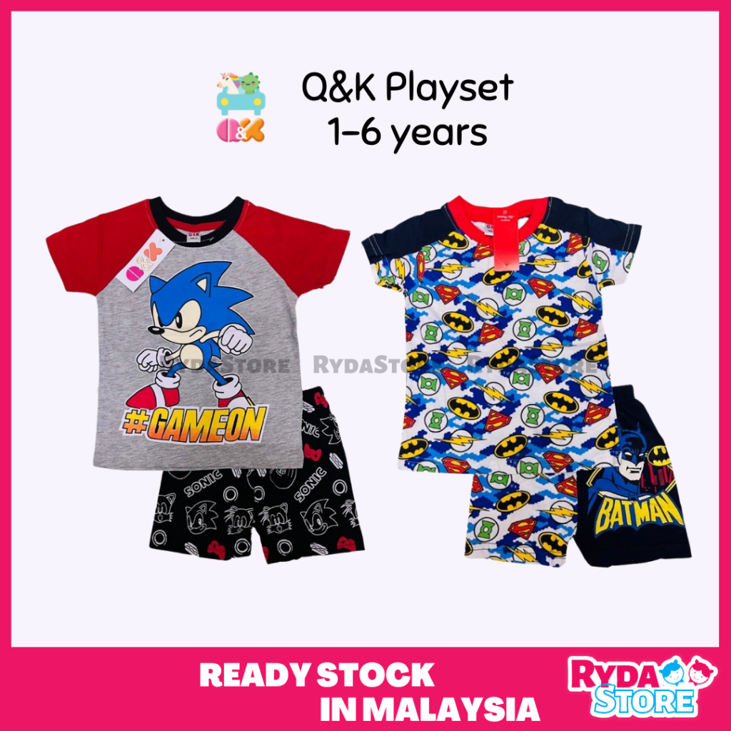 RS32 [1-6Y] Q&K Brand Kids Playset Boy Girl Baju Budak Lelaki Perempuan