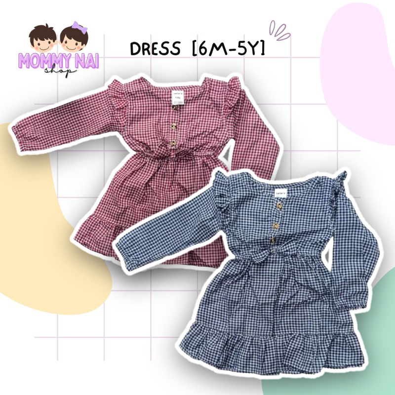 [6M-5Y] DRESS JALAN GIRL DRESS COMEL DRESS CARTERs