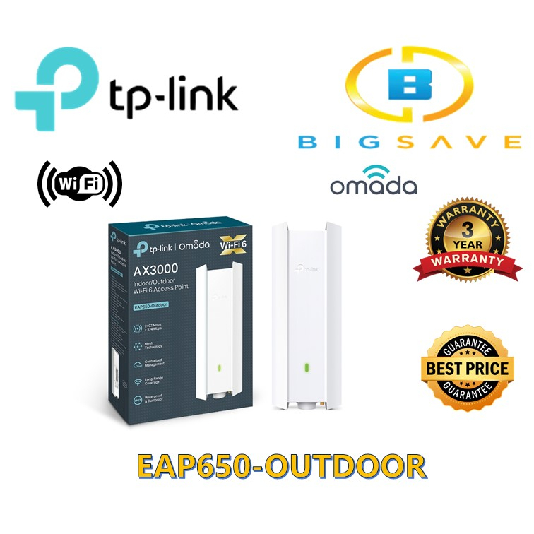 Tp-link EAP650-OUTDOOR AX3000 INDOOR / OUTDOOR WIFI 6 ACCESS POINT