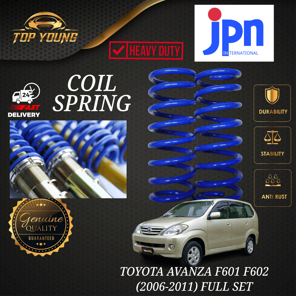 TOYOTA AVANZA F601 / F602 2006~2011 FULL SET FRONT & REAR JPN COIL SPRING ซ้าย & ขวา (KIRI & KANAN)