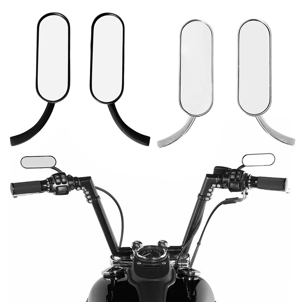 รถจักรยานยนต์ Mini Oval Mirrors กระจกมองหลังด้านข้าง Universal สําหรับ Harley Davidson Sportster 48 