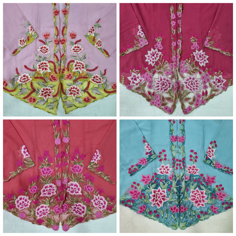 Kebaya Nyonya พรีเมี่ยม - ไซส์ XXL (ไม่มีปุ่ม)