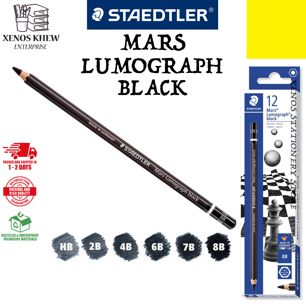 STAEDTLER MARS LUMOGRAPH BLACK PENCIL (1 ชิ้น) [EE/8B] /7B/6B/4B/2B/HB PENSEL LUKISAN HITAM