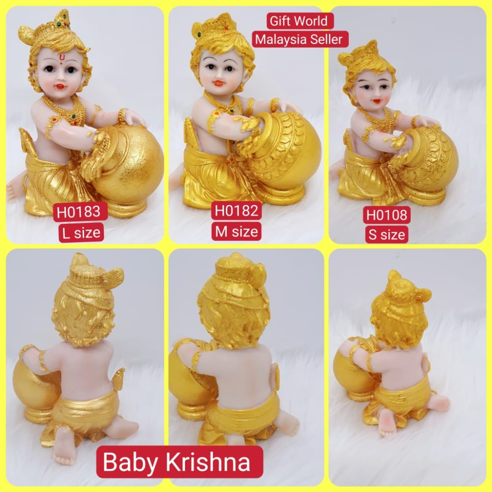 KRISHNA BABY KRISHNA LITTLE KRISHNA STATUES HOMEDECOR PRAYERS * ชิปจาก KL