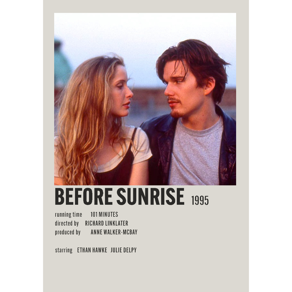 โปสเตอร์ภาพยนตร์ BEFORE SUNRISE สําหรับช่างตัดผมห้อง/ผนัง