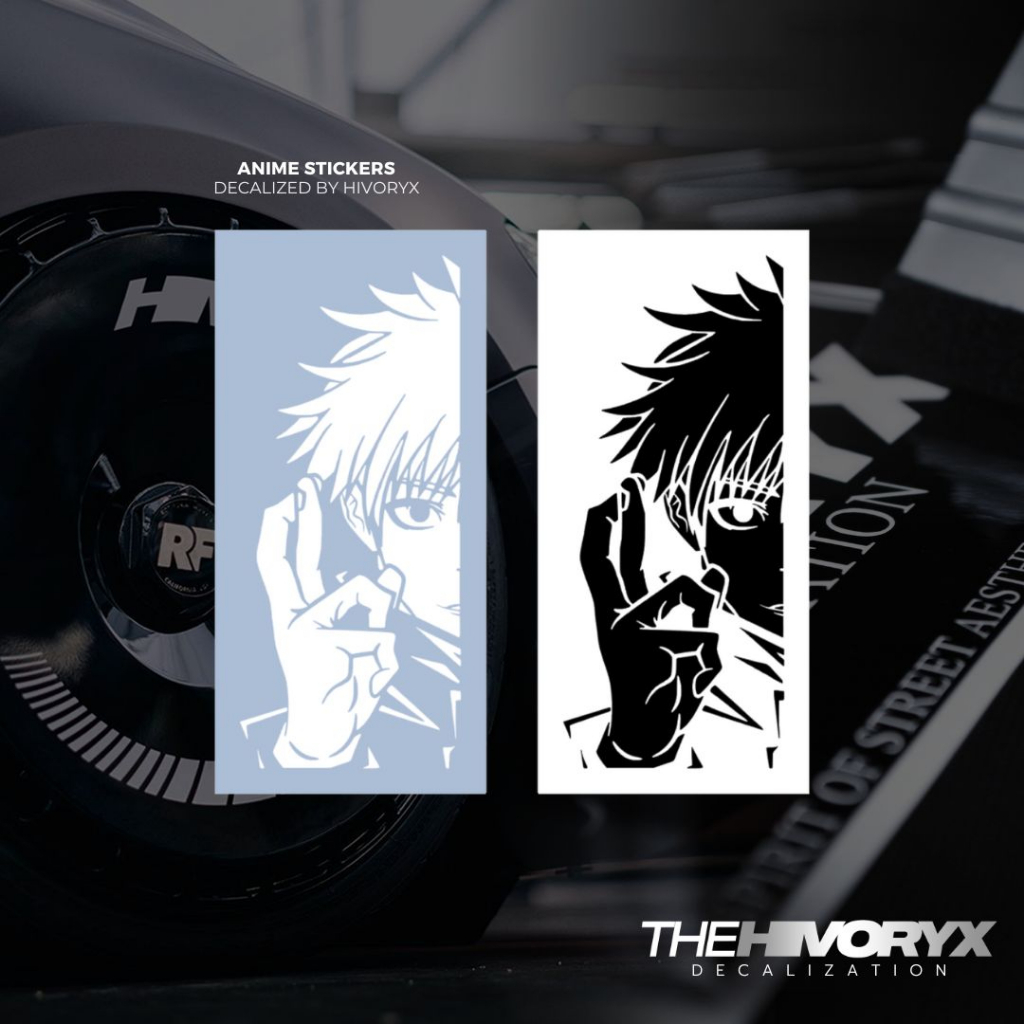 SATORU Gojo HALF FACE INFINITE VOID HAND SIGN JUJUTSU KAISENANIME SERIES รถ DECAL AUTOMOTIVE DIE-CUT สติ๊กเกอร์ไวนิล