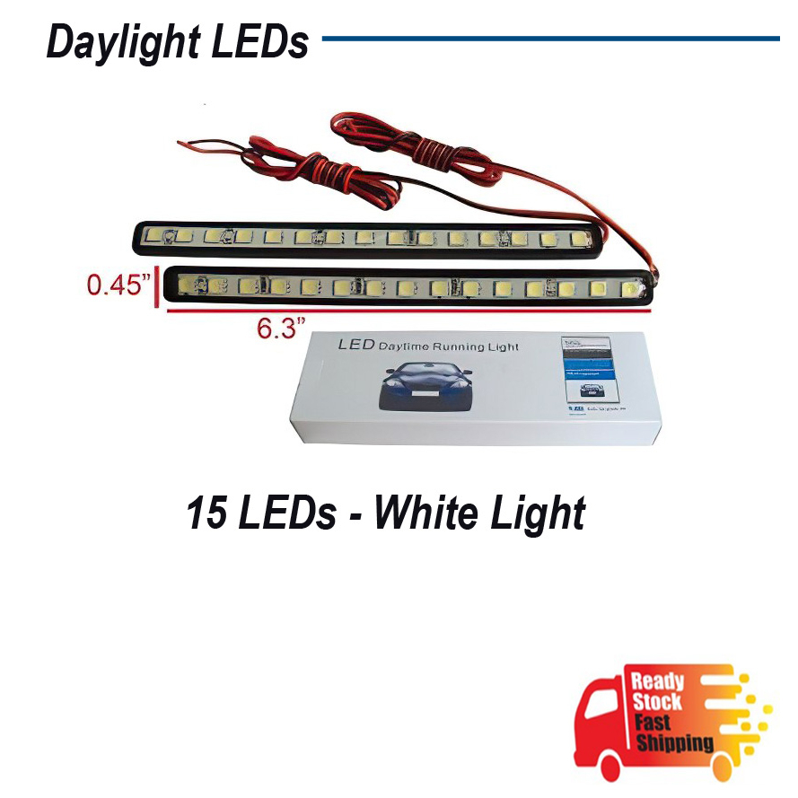 DRL 15 LED Day Light 15 LEDs รถยนต์ Acccessory