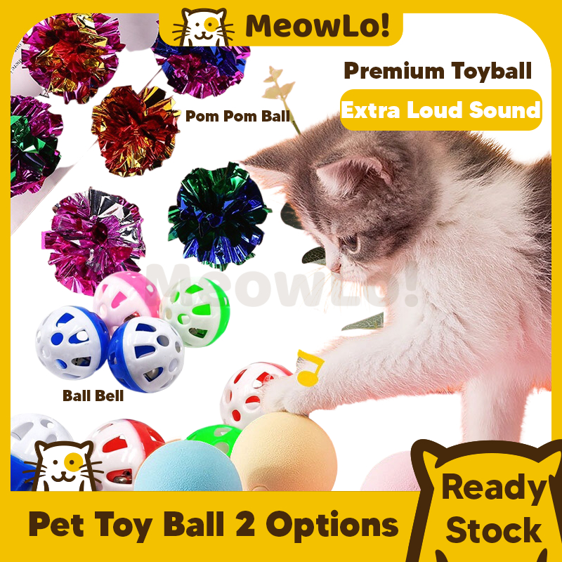 MeowLo ของเล่นแมว Mainan Kucing Cat Ball Sisal Ball Bola Kucing อุปกรณ์สําหรับสัตว์เลี้ยงของเล่น Mai