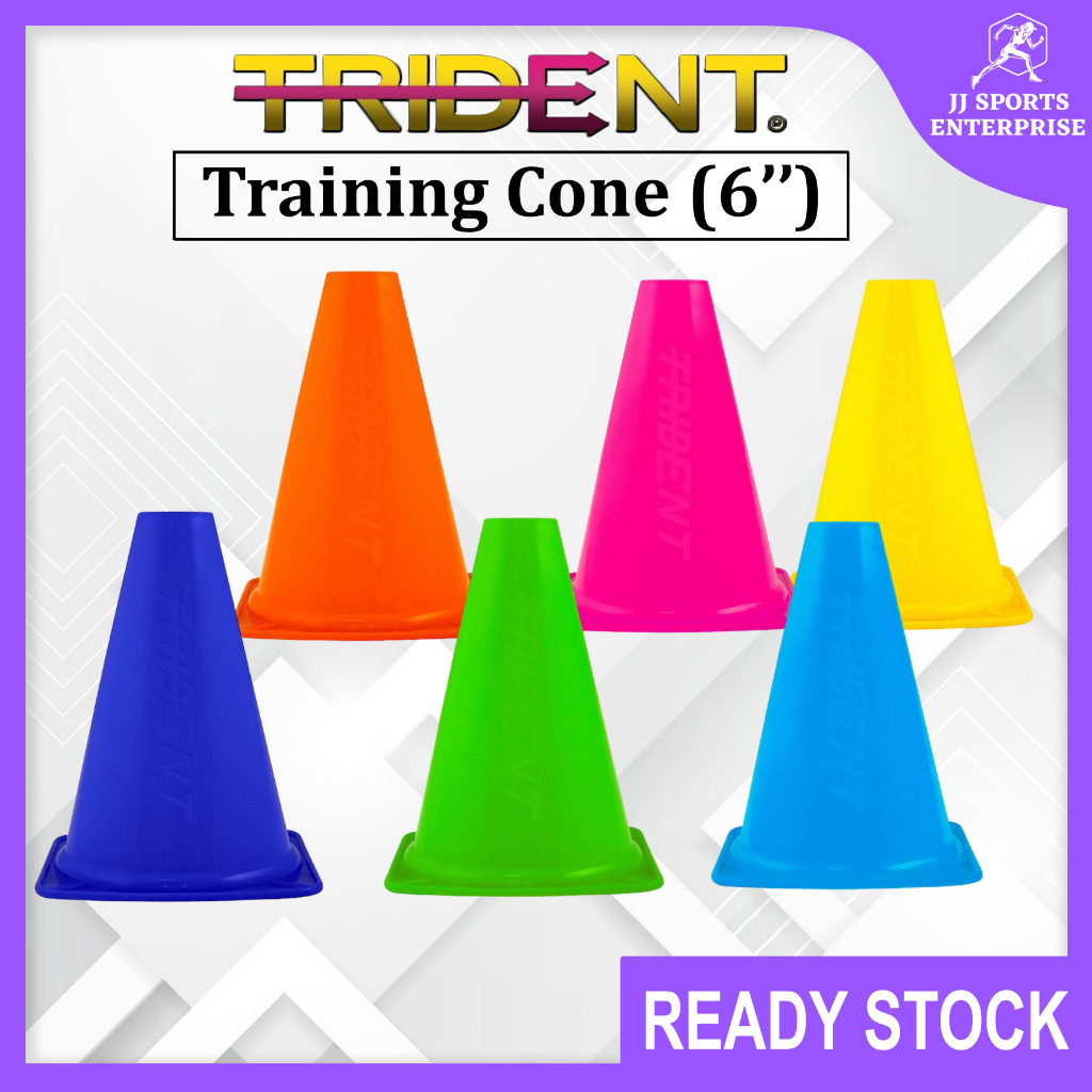 Trident Training Cone 6 ความคล่องตัว Speed Markers Cone Kon Skittle Cone Sport Cone
