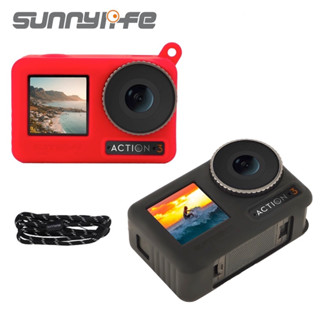 Sunnylife เคสยางซิลิโคน + สายคล้องกล้อง สําหรับ DJI OSMO ACTION 4 3