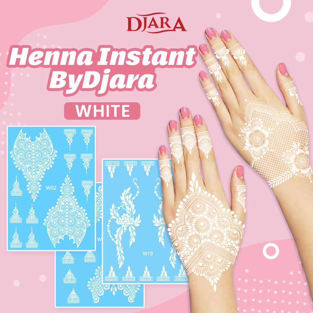 Henna Instant White Bydjara / Stiker Inai Putih / ดีไซน์ล่าสุด เฮนน่าขาวสําเร็จรูป กันน้ํา