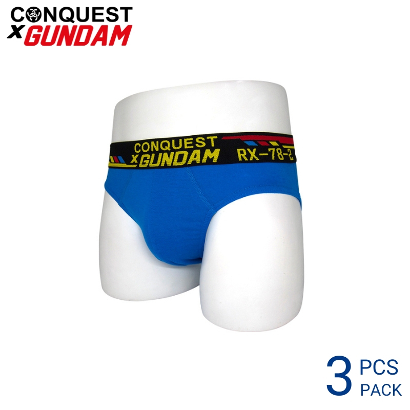 CONQUEST X GUNDAM (3 ชิ้น) ชุดชั้นในผ้าฝ้ายมินิผู้ชาย - CQ5316-G