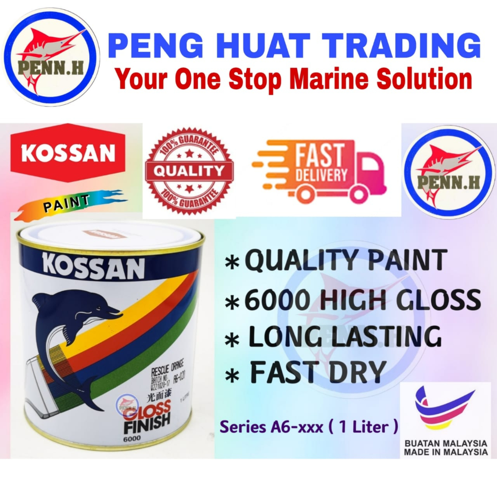 1l Kossan Marine High Gloss Finish Paint (Cat Kapal) 光面