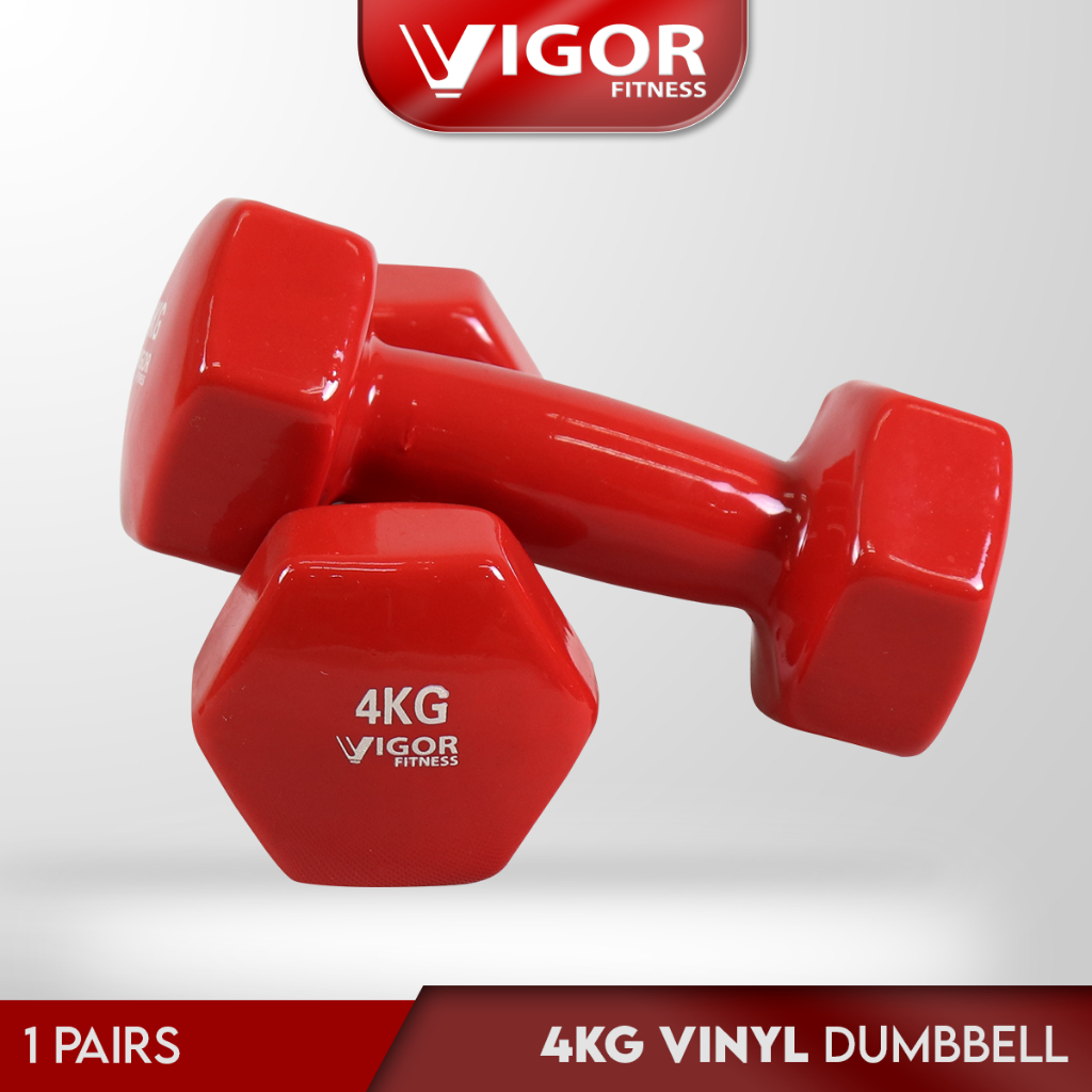 Vigor Fitness Vinyl Dumbbell Lady Dumbbell In (1 คู่ / 2 x 4kg) / Dumbbell Vinyl Wanita Dalam (1 Pas