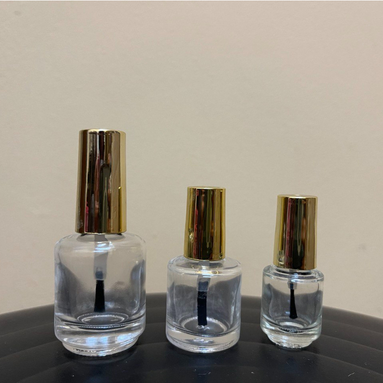 (หมวกทอง) EMPTY NAIL POLISH BOTTLE ROUND NAIL POLISH BOTTLE ขวดแก้ว/เล็บ HENNA BOTTLE EMPTY