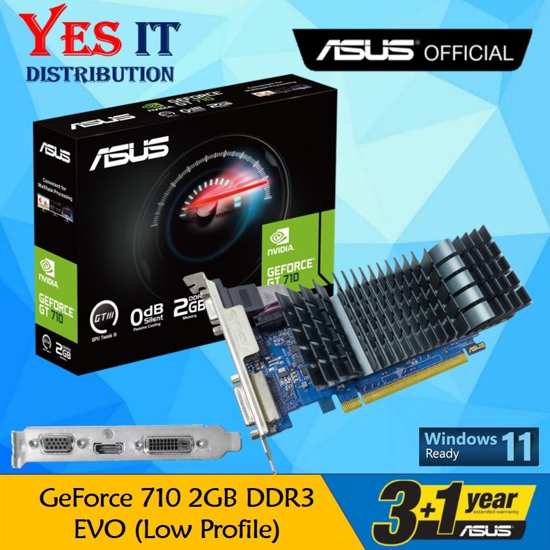 ASUS GeForce GT710 / GT730 2GB DDR5 / GT 710 2GB GDDR5 Evo โปรไฟล์ต่ําพร้อมกราฟิกการ์ดพอร์ต HDMI 4 พ