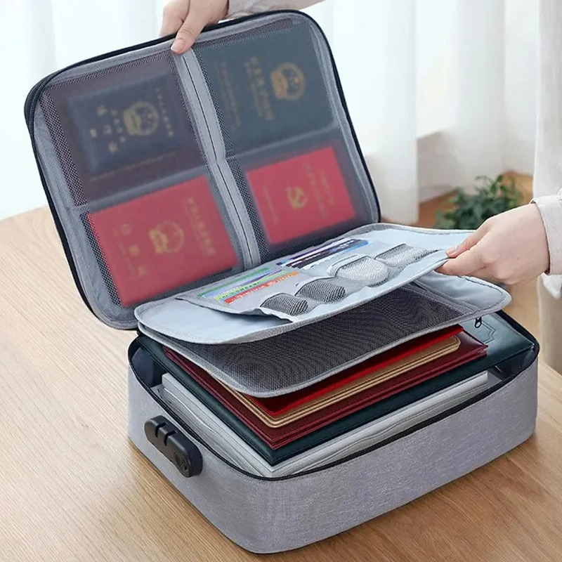 3 ชั้นถุงเก็บเอกสารพร้อมใบรับรองล็อค deed ที่ใส่แฟ้ม A4 Beg Dokumen Fail Sijil A4