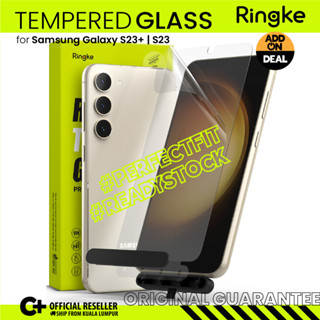 Ringke [Tempered Glass] ชุดกระจกนิรภัย กันแตก ใช้ง่าย สําหรับ Samsung Galaxy S23+ S23 (2 แพ็ค)