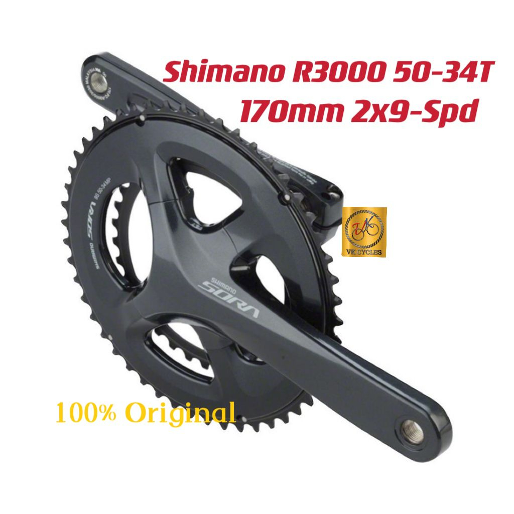 SHIMANO FC-R3000 R3000 SORA CRANKSET 50/34T 170MM 2X9 Speed - Shimano