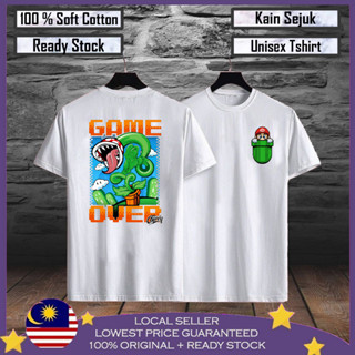 เสื้อยืด ผ้าฝ้าย 100% พิมพ์ลาย Piranha Mario Baju Lelaki สําหรับผู้ชาย