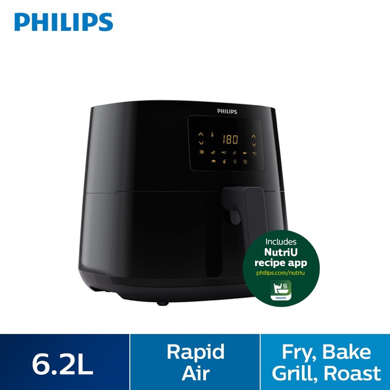 Philips หม้อทอดไร้น้ํามันดิจิตอล XL ขนาด (6.2 ลิตร) (4.1 ลิตร) HD9270 (HD9270/91) HD9200 HD9200/91
