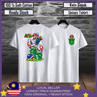 เสื้อยืด ผ้าฝ้าย 100% พิมพ์ลาย Jump Mario Baju Lelaki สําหรับผู้ชาย