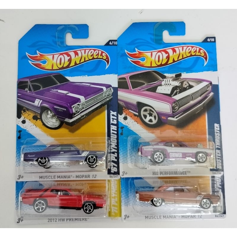 Hot Wheels 67 Plymouth GTX 71 Plymouth Road runner Plymouth Duster Thruster