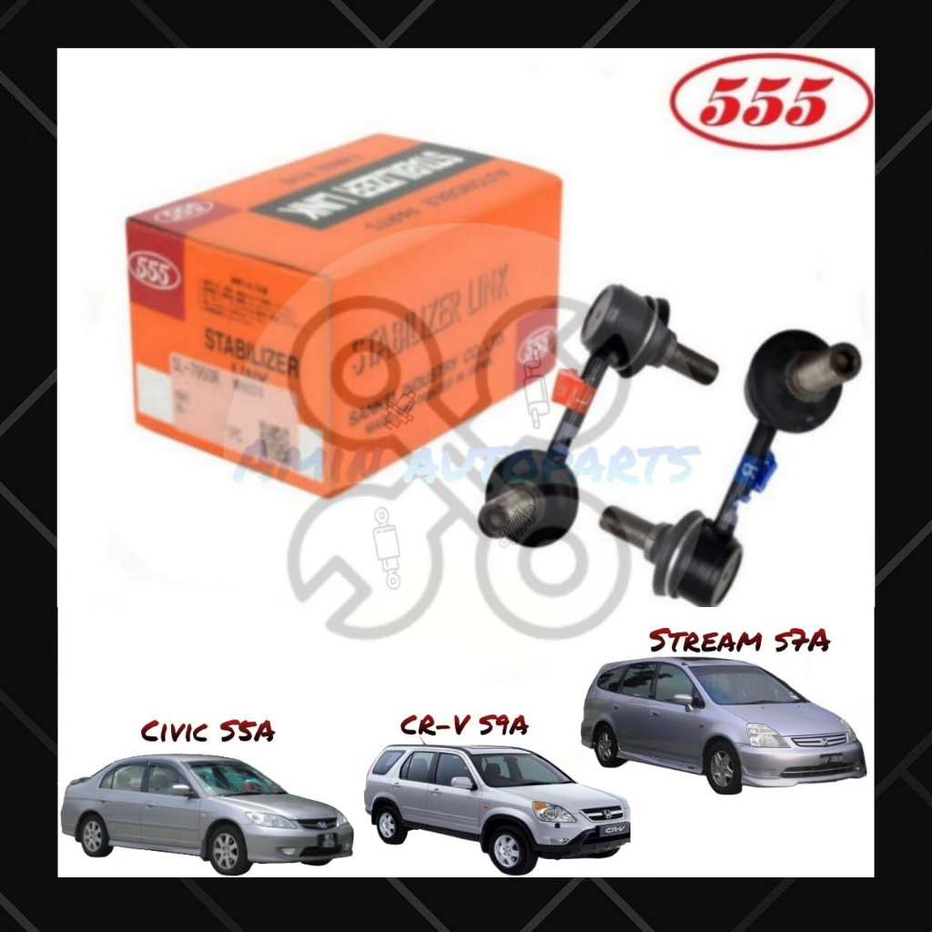 555 Japan Stabilizer Link Front สําหรับ Honda Civic S5A / Crv S9A / Stream S7A RN1 / RN3 / RN5