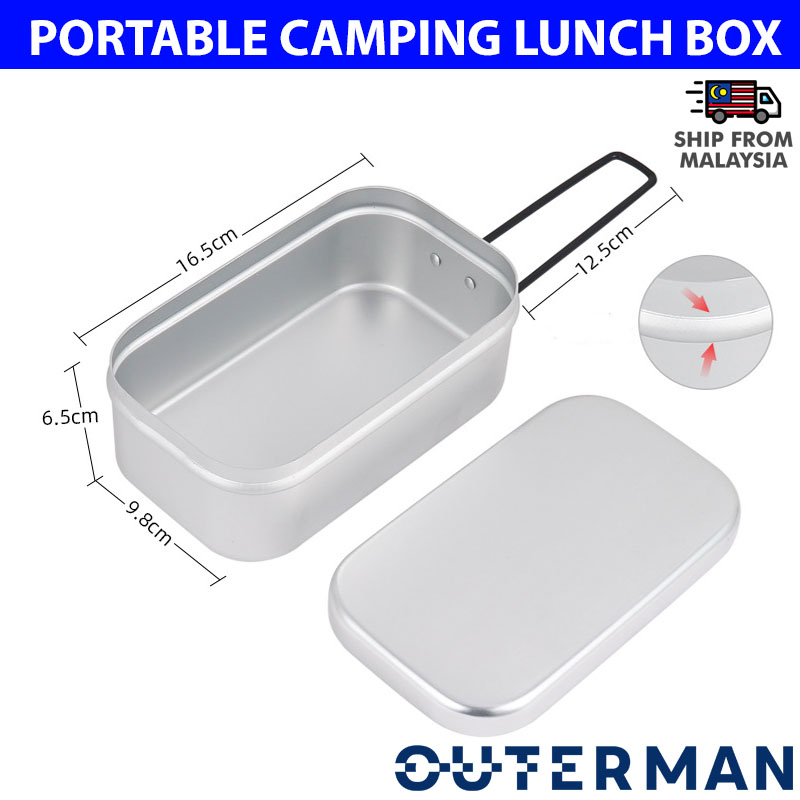 OUTERMAN OUTDOOR CAMPNIG ALLUMINIUM LUNCH BOX BENTO BOX