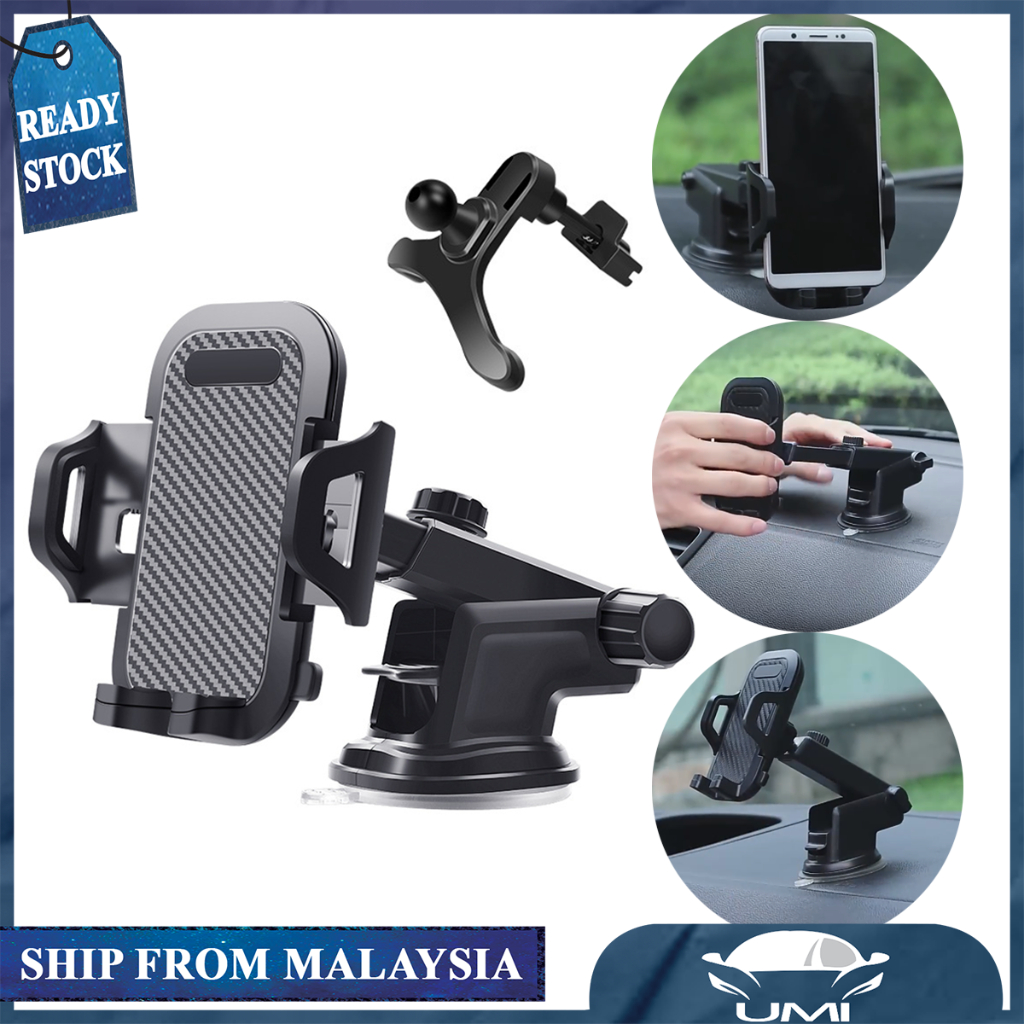ผู้ถือโทรศัพท์ในรถยนต์โทรศัพท์ Mount ปรับคอยาวรถ Dashboard กระจก Air Vent 2 in 1 Pemegaang Telefon K