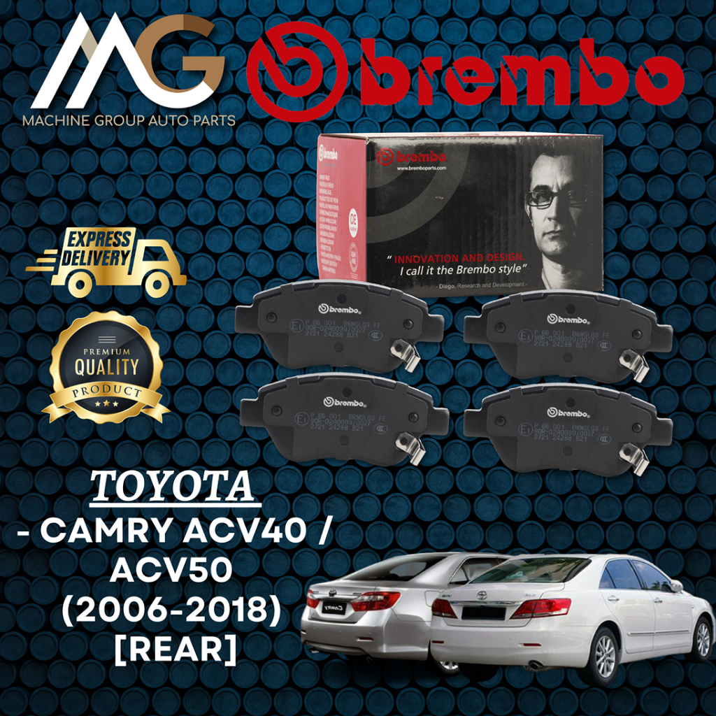 Toyota Camry ACV40 / ACV50 (2006-2018) ผ้าเบรค Brembo ด้านหลัง (Belakang