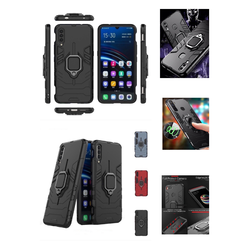 VIVO X90/VIVO X90 PRO/VIVO X90 PRO PLUS Black Panther Armor Hard Case Stand Case