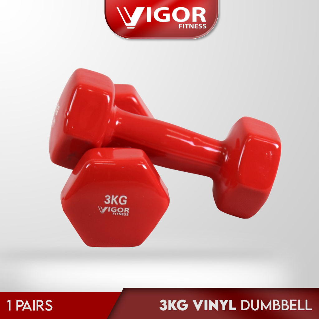 Vigor Fitness Vinyl Dumbbell Lady Dumbbell In (1 คู่ / 2 x 3kg) / Dumbbell Vinyl Wanita Dalam (1 Pas