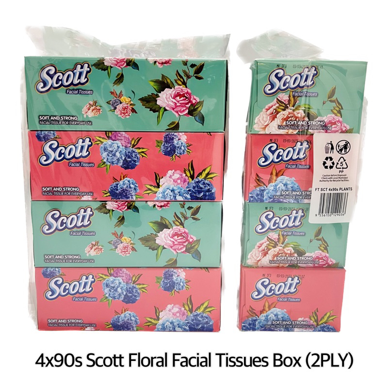 4x90 SCOTT FLORAL FACIAL TISSUE (2 ชั้น)